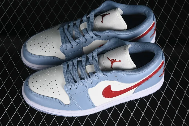 All categories Air Jordan Jordan series basketball shoes Air Jordan 1 Low G version pure original Air Jordan 1 Low AJ1 Joe 1 white blue red toe low-top cultural casual sneakers DC0774-164